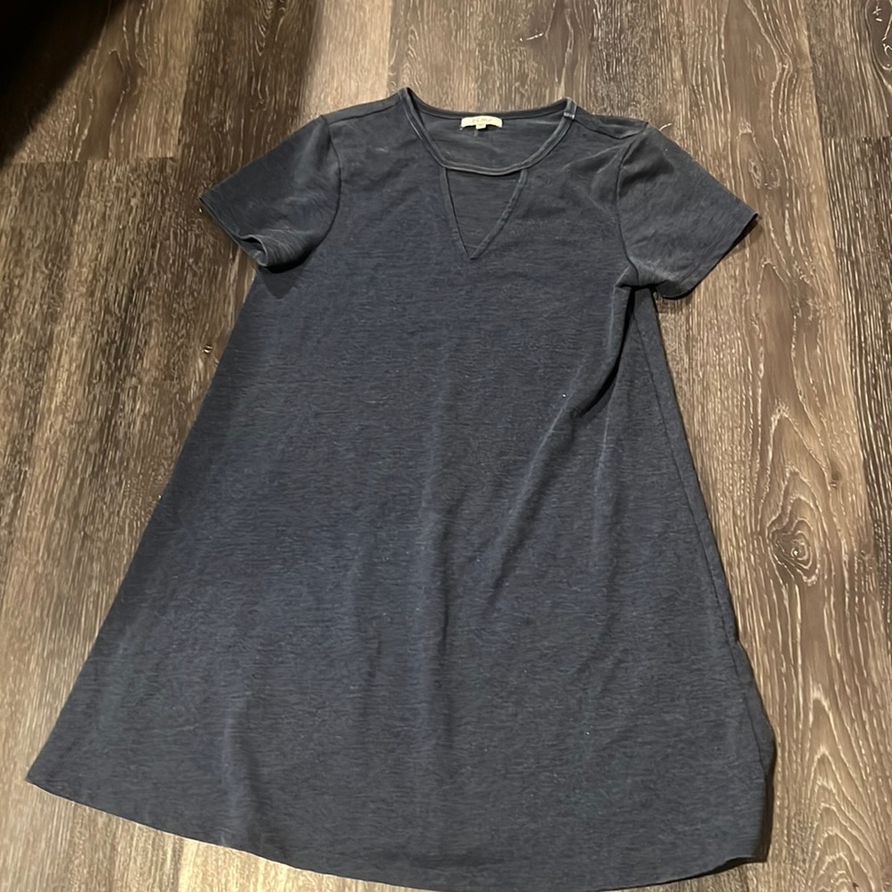 Z supply navy cutout baby French terry short sleeve t shirt dress
